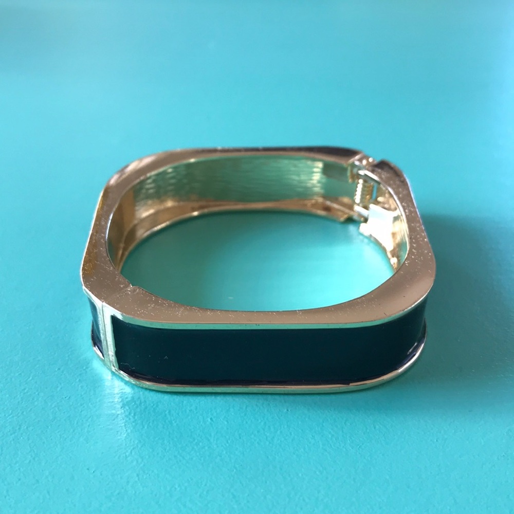 Square black and gold bracelet